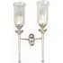 Twin Wall Light with Storm Glass - Nickel, Brass