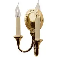 Twin Wall Sconce IP20 - Natural, Unlacquered Brass