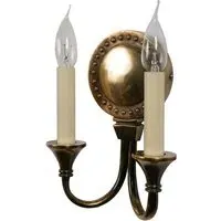 Twin Wall Sconce IP44 - Distressed, Cast Brass