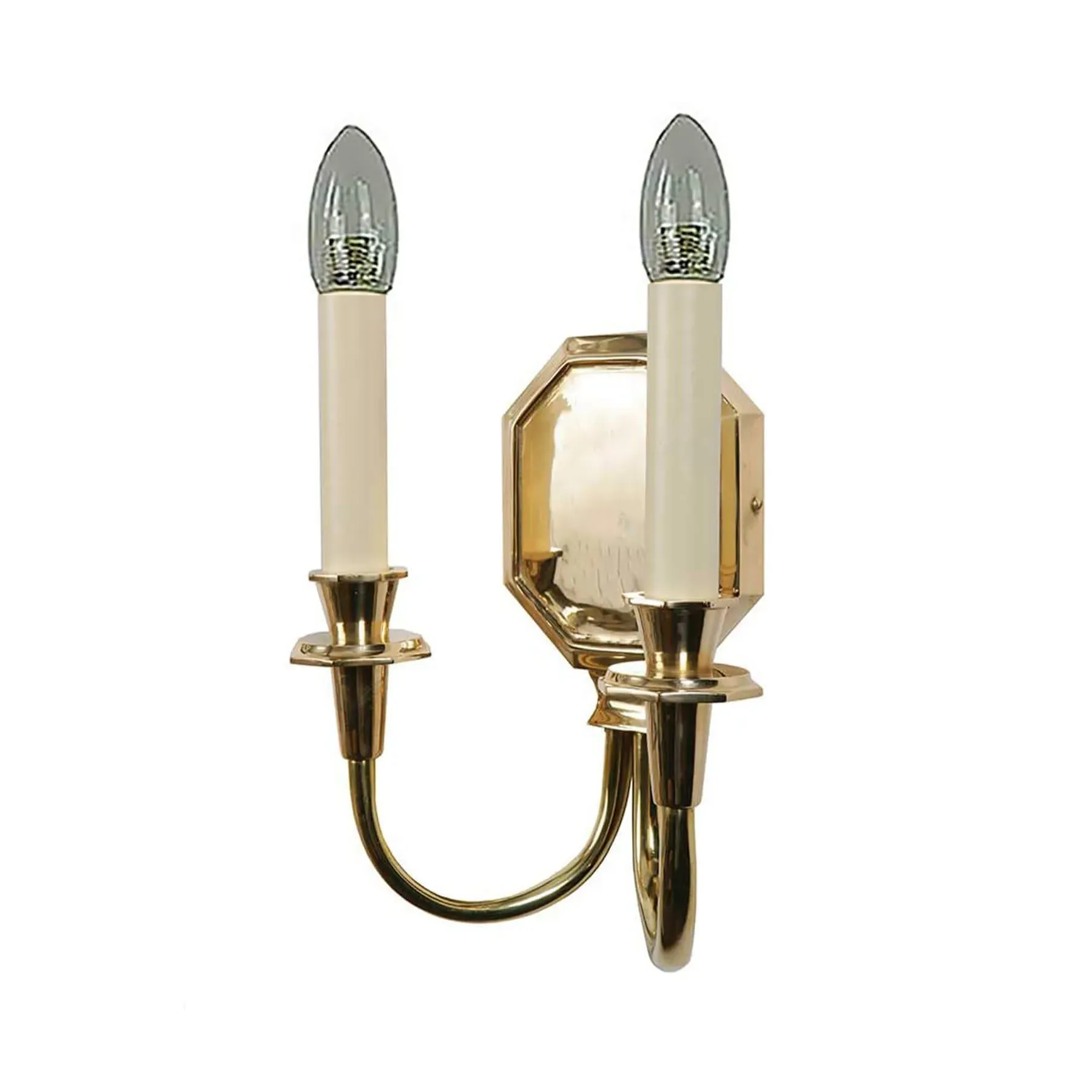 Twin Wall Sconce - Lacquered Brass