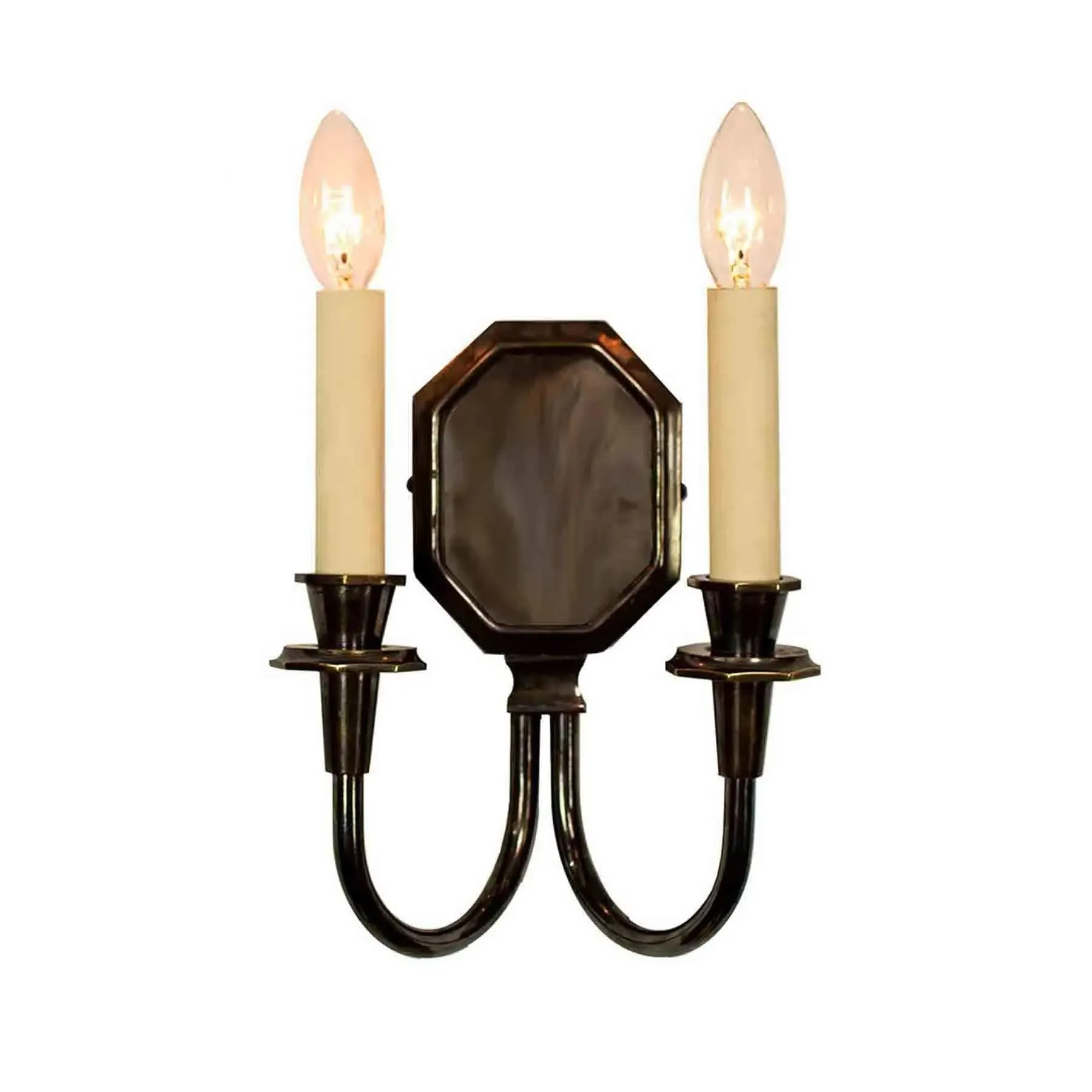 Twin Wall Sconce without Shade - Antique Brass