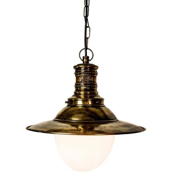 Victoria Pendant Light - Distressed Brass, Clear Glass