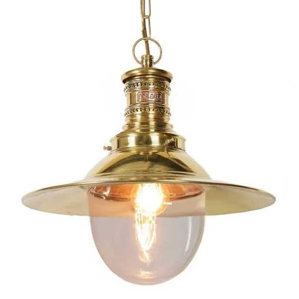 Victoria Pendant Light - Distressed Brass, Opal Glass