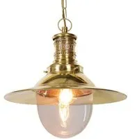 Victoria Pendant Light - Natural Brass, Clear Glass