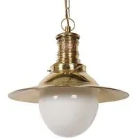 Victoria Pendant Light - Natural Brass, Opal Glass