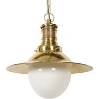 Victoria Pendant Light - Polished Brass, Opal Glass