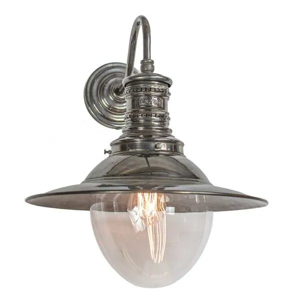 Victoria Wall Light - Distressed Brass, Clear Glass