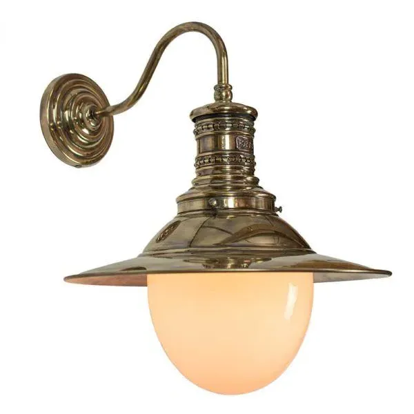 Victoria Wall Light - Natural Brass, Opal Glass