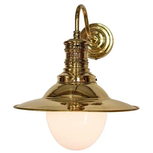 Victoria Wall Light - Natural Brass, Opal Glass