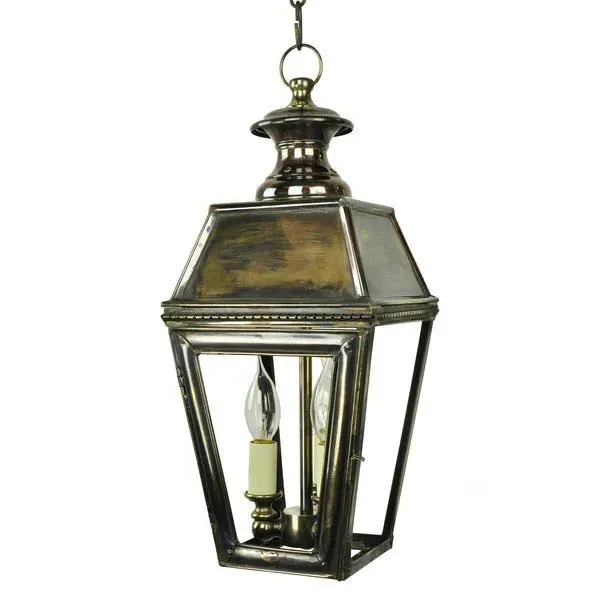 Victorian Pendant Light with Hinged Door - Brass