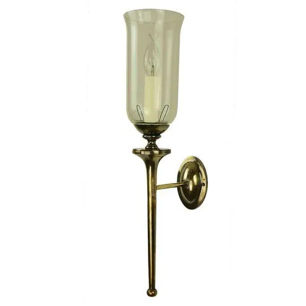 Wall Light with Storm Glass - Brass