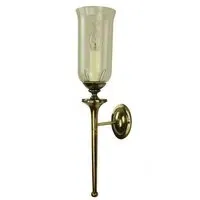 Wall Light with Storm Glass - Natural Brass