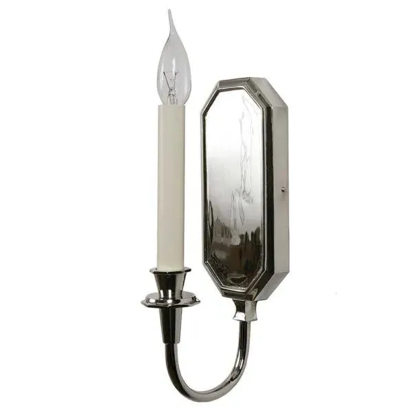 Wall Sconce with IP22 Rating - Nickel, Metal