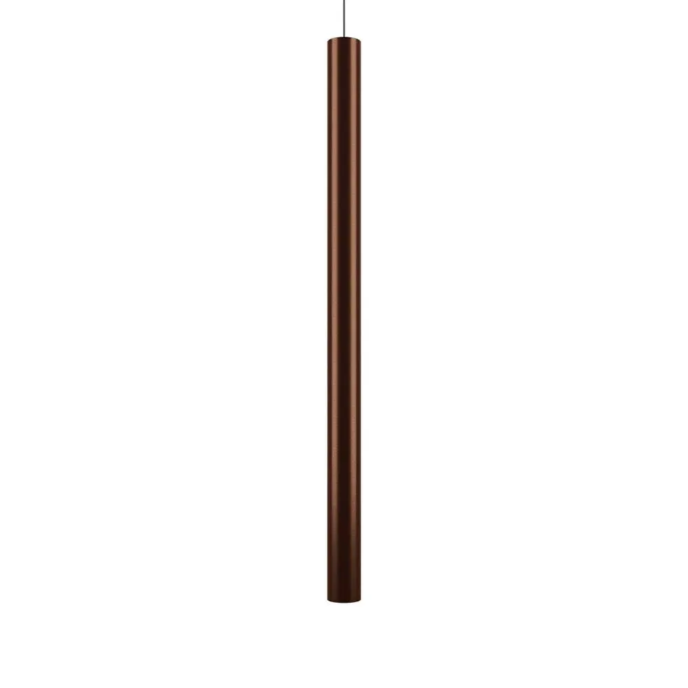 100cm Cylindrical Pendant Light - Bronze, Metal