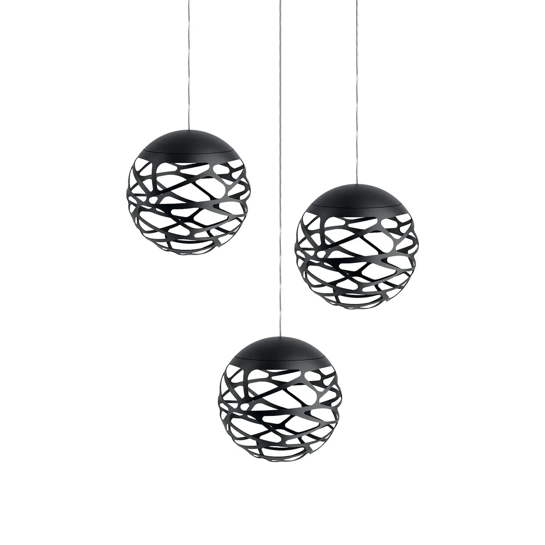 3-Light Cluster Pendant Light - Black