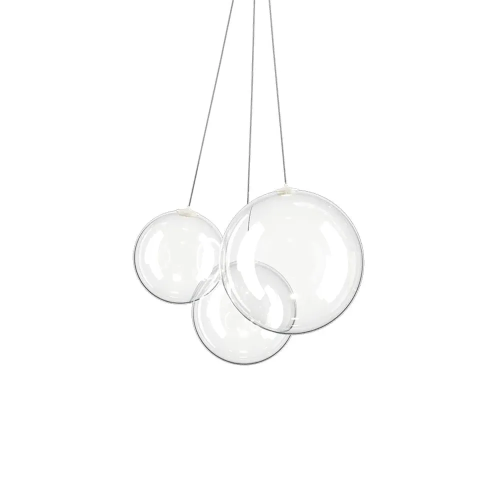 3-Light Cluster Pendant Light - Crystal, Glass image