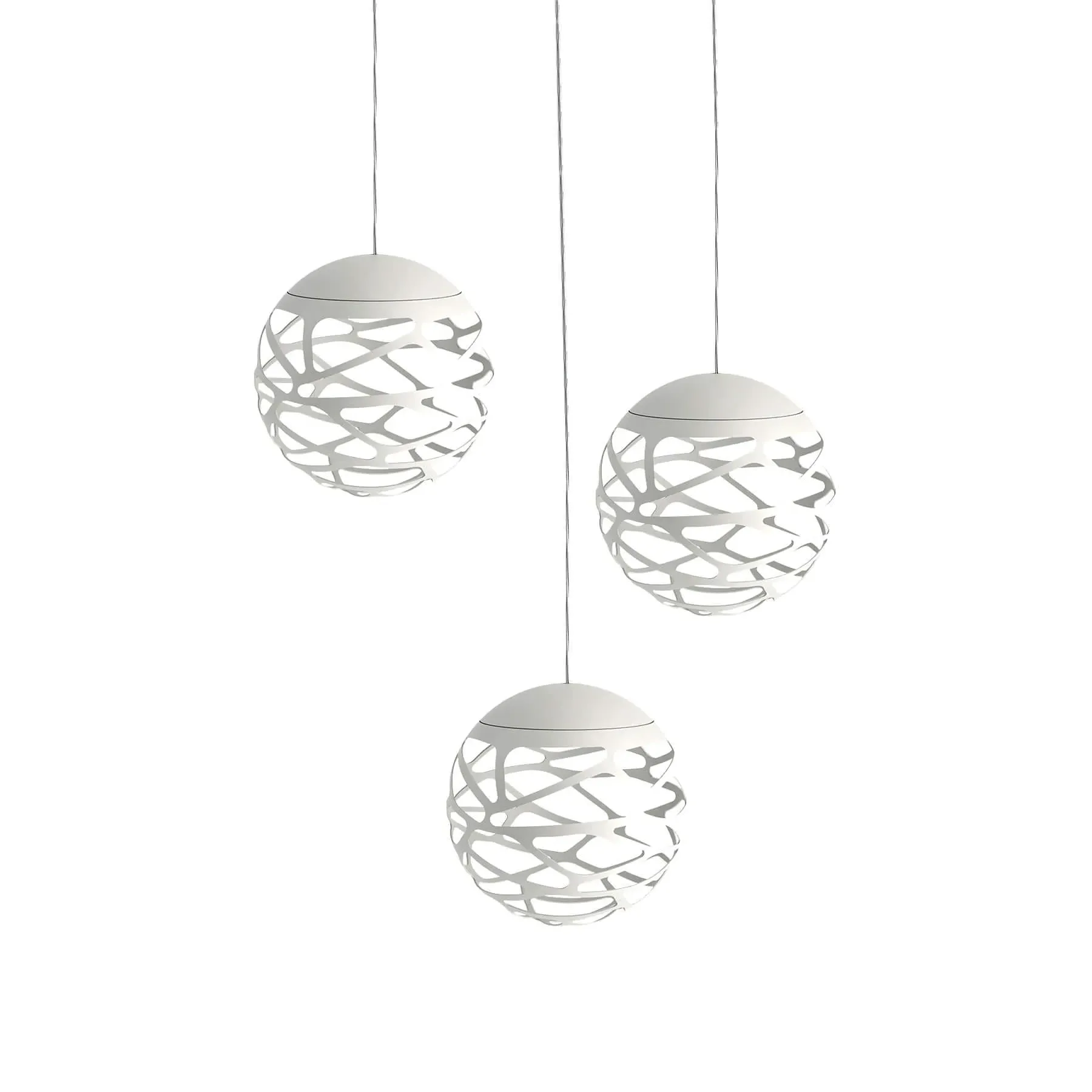 3-Light Cluster Pendant Light - White