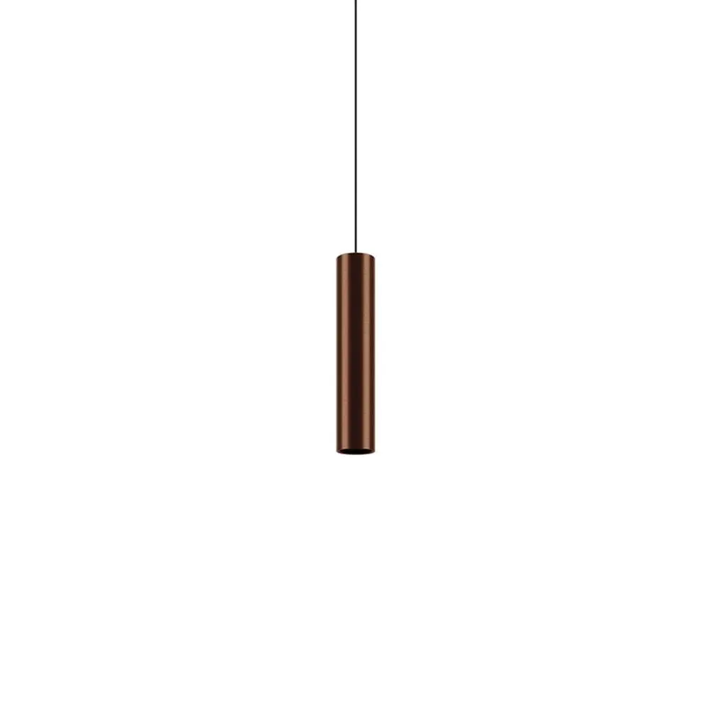 30cm Cylindrical Pendant Light - Bronze, Metal