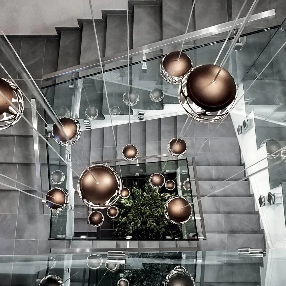 5-Light Cluster Pendant Light - Black, Metal