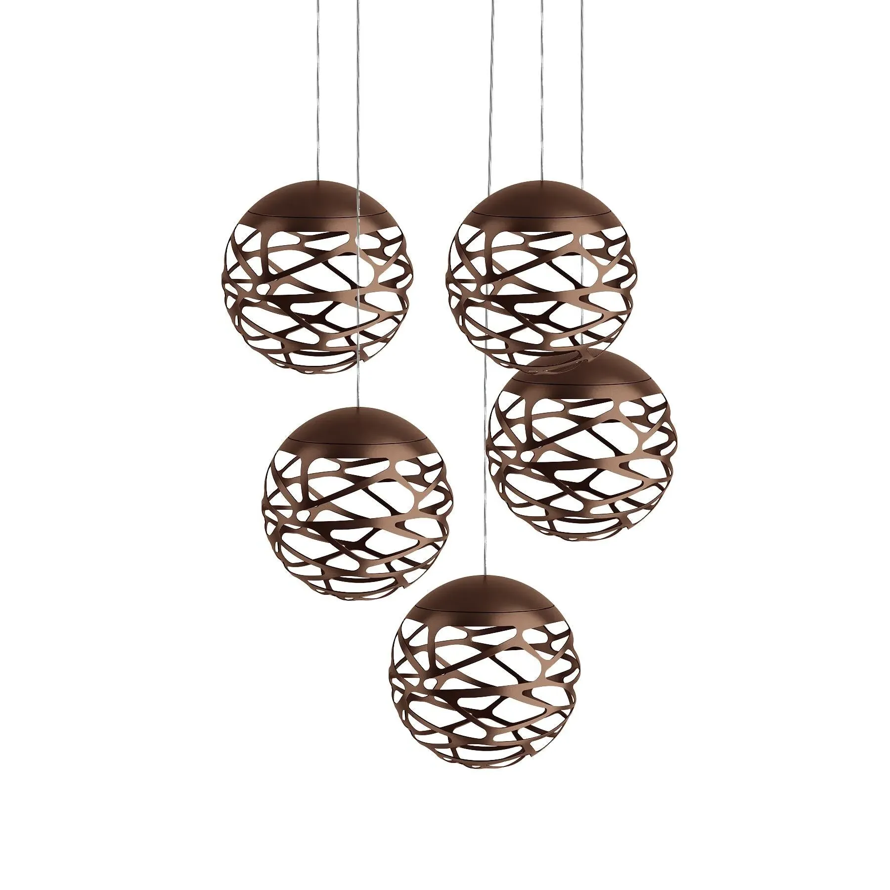 5-Light Cluster Pendant Light - White, Metal