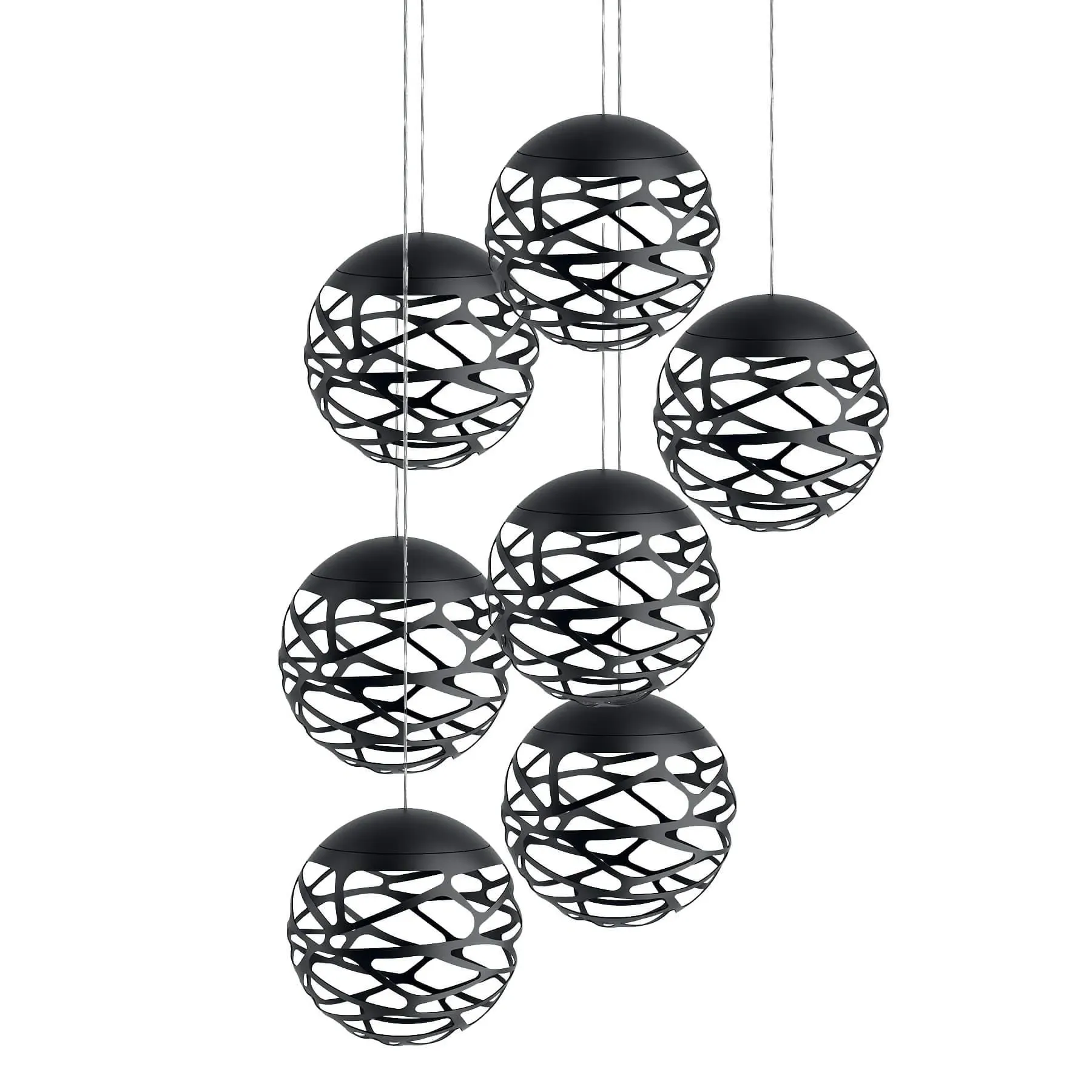7-Light Cluster Pendant Light - Black image