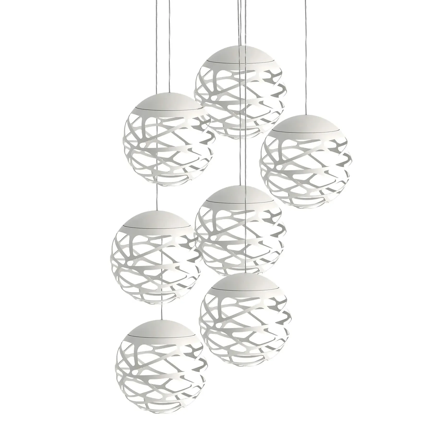 7-Light Cluster Pendant Light - White
