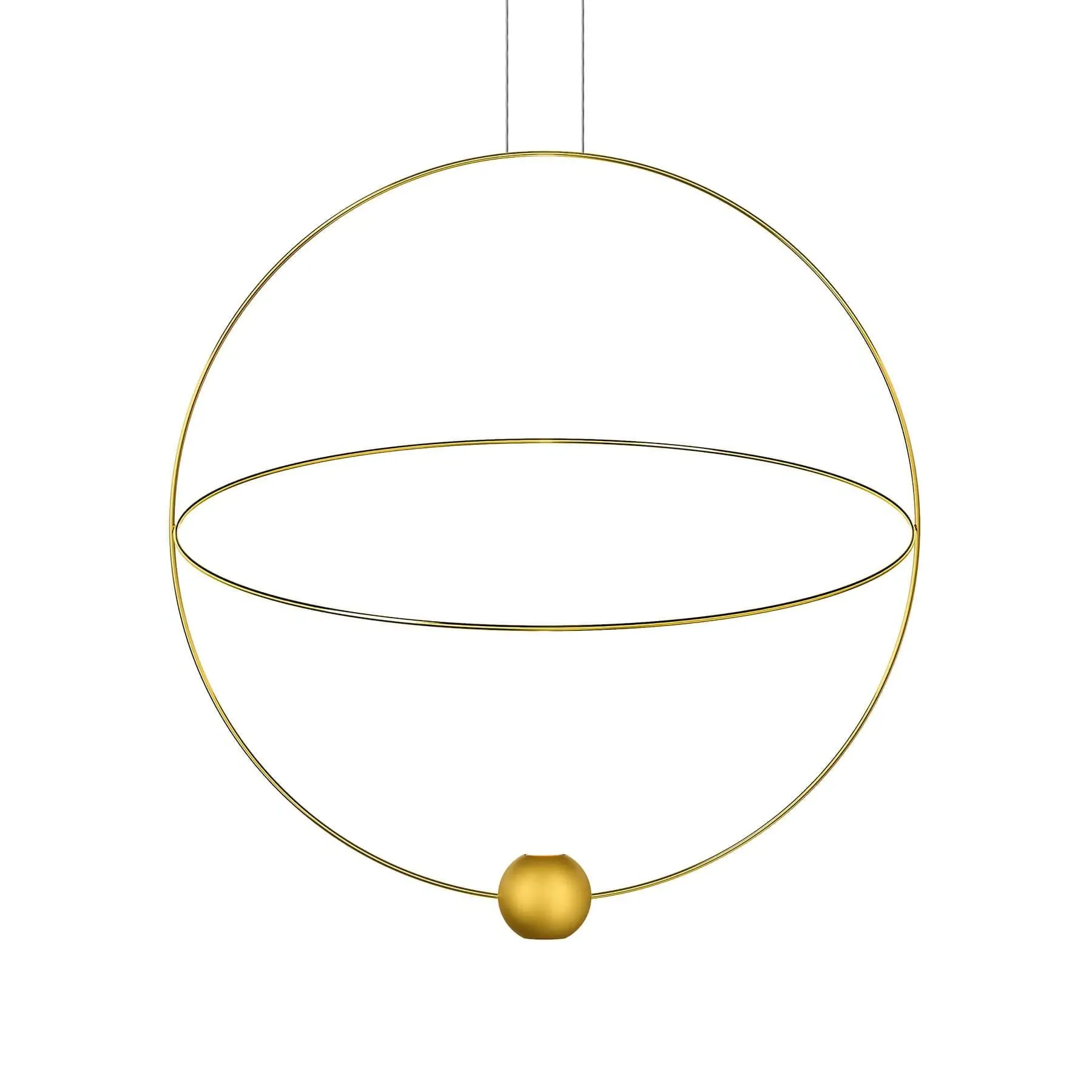 Large Pendant Light with Rings - Gold, Metal