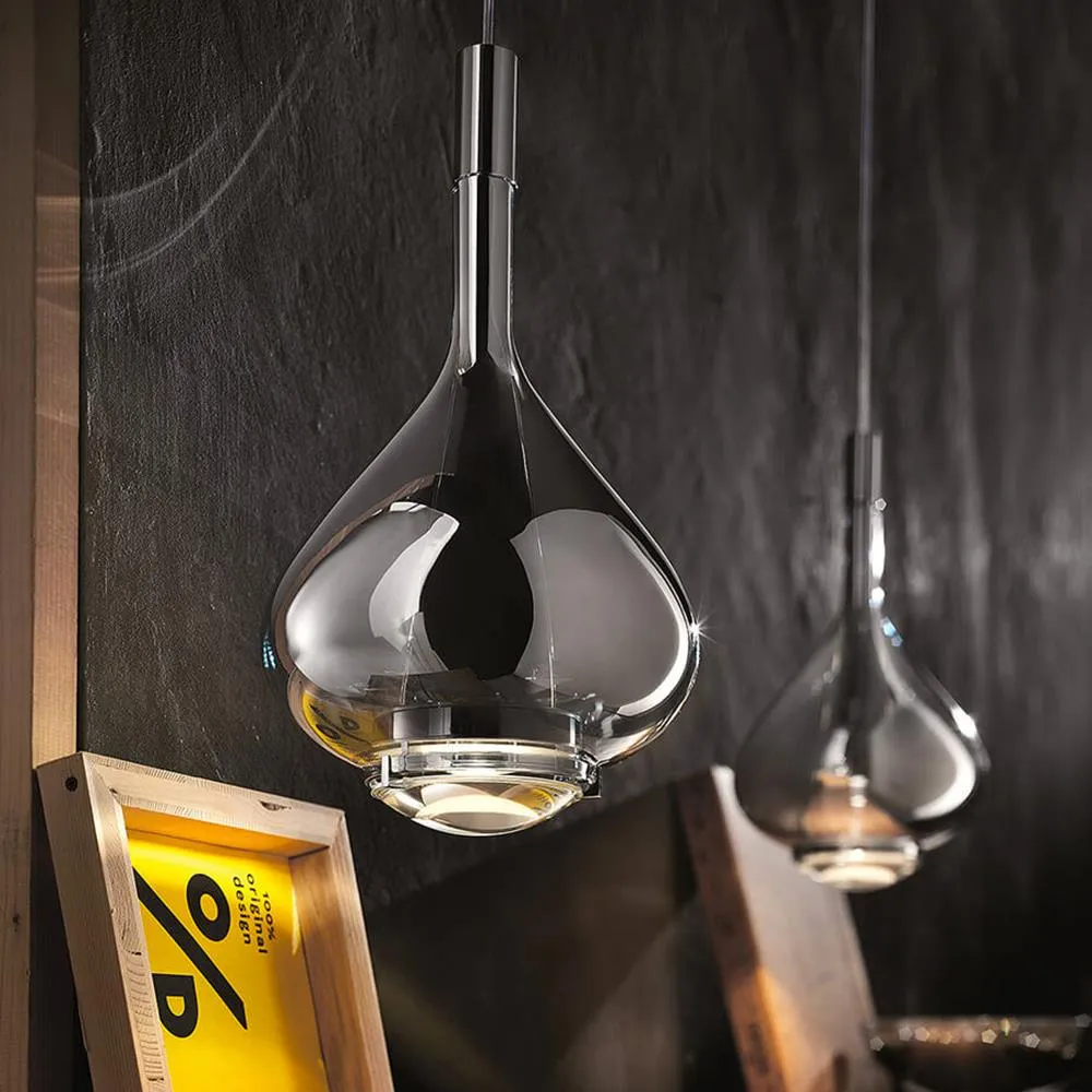 Medium Pendant Light - Crystal, Murano Glass