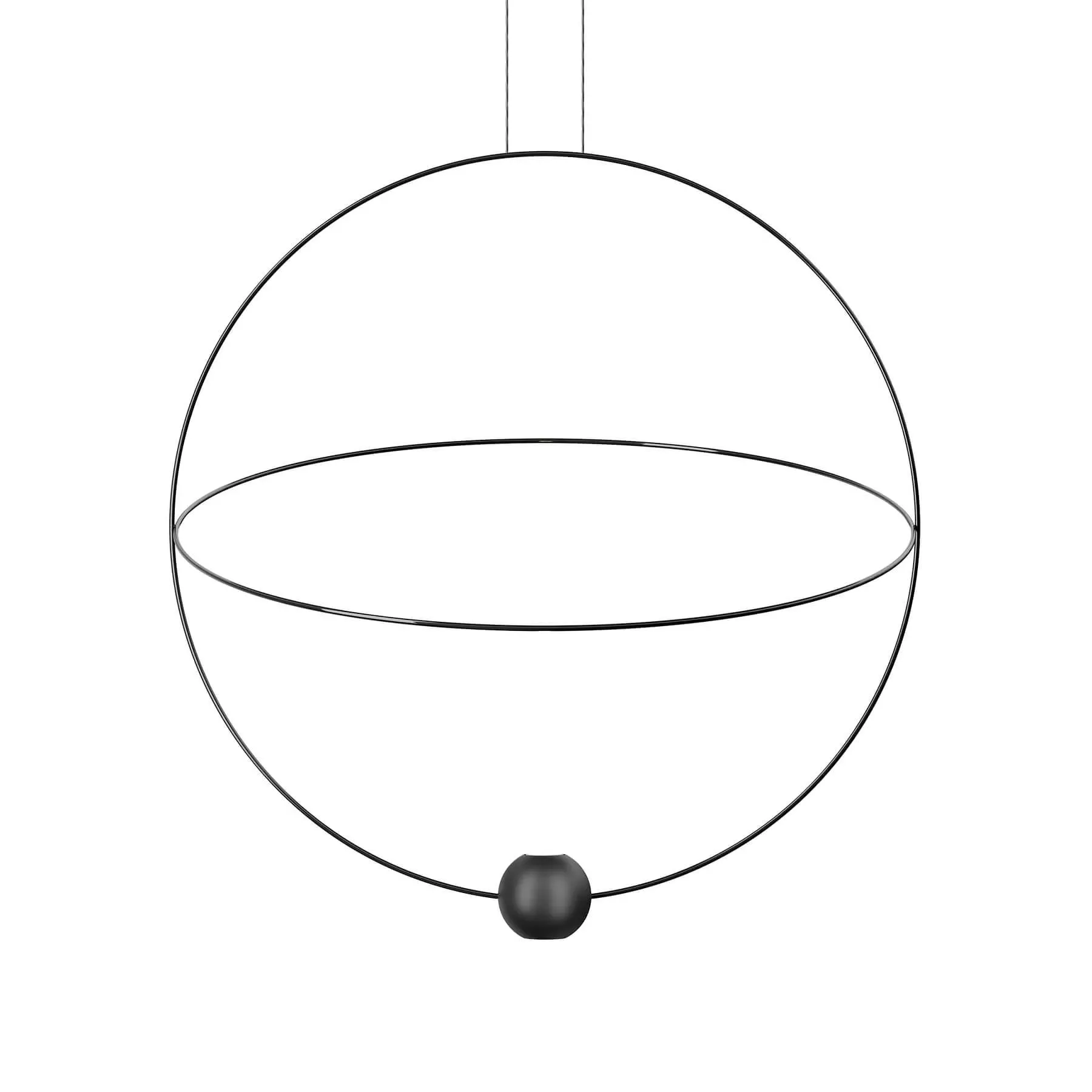 Medium Pendant Light with Rings - Gold, Metal