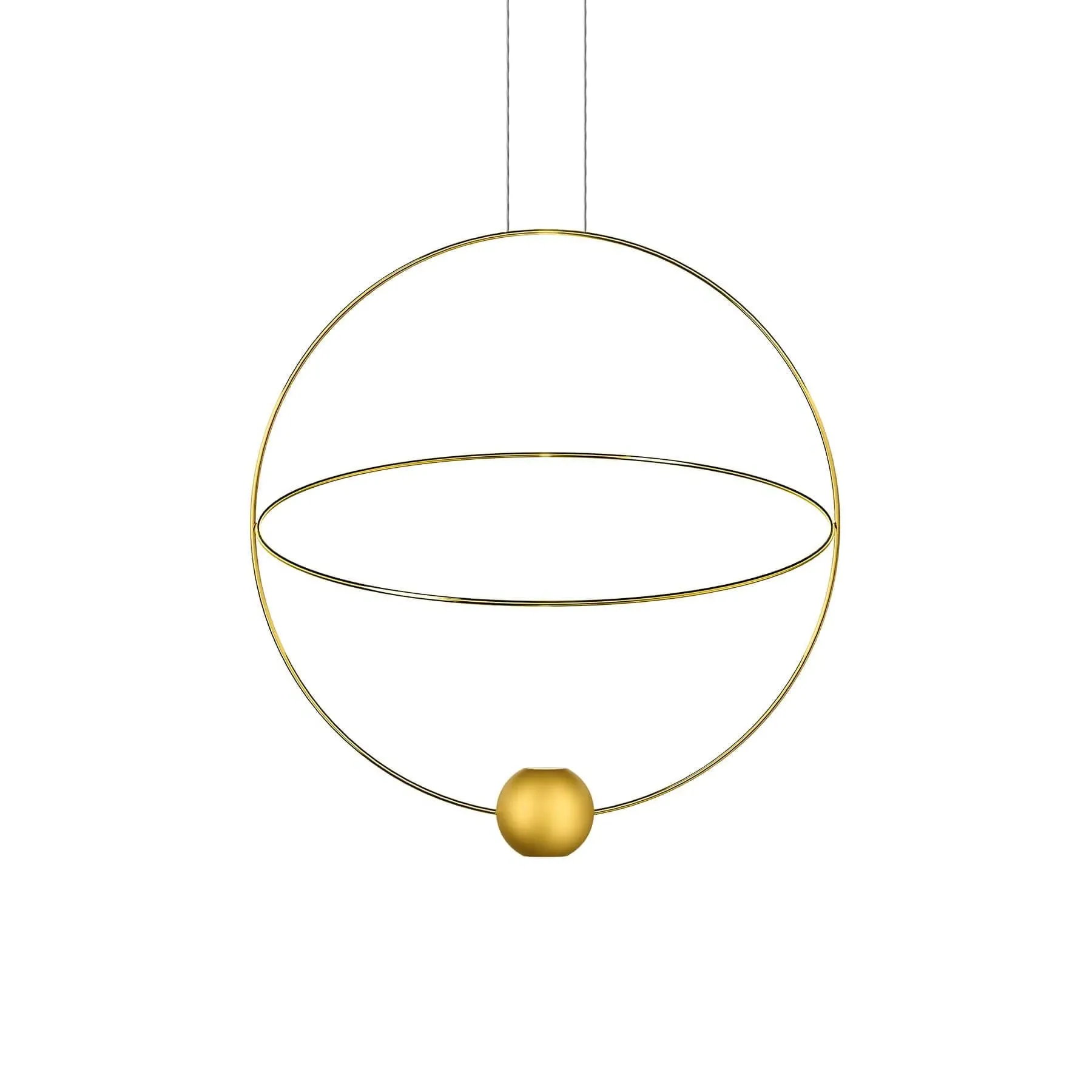 Medium Pendant Light with Rings - Gold, Metal