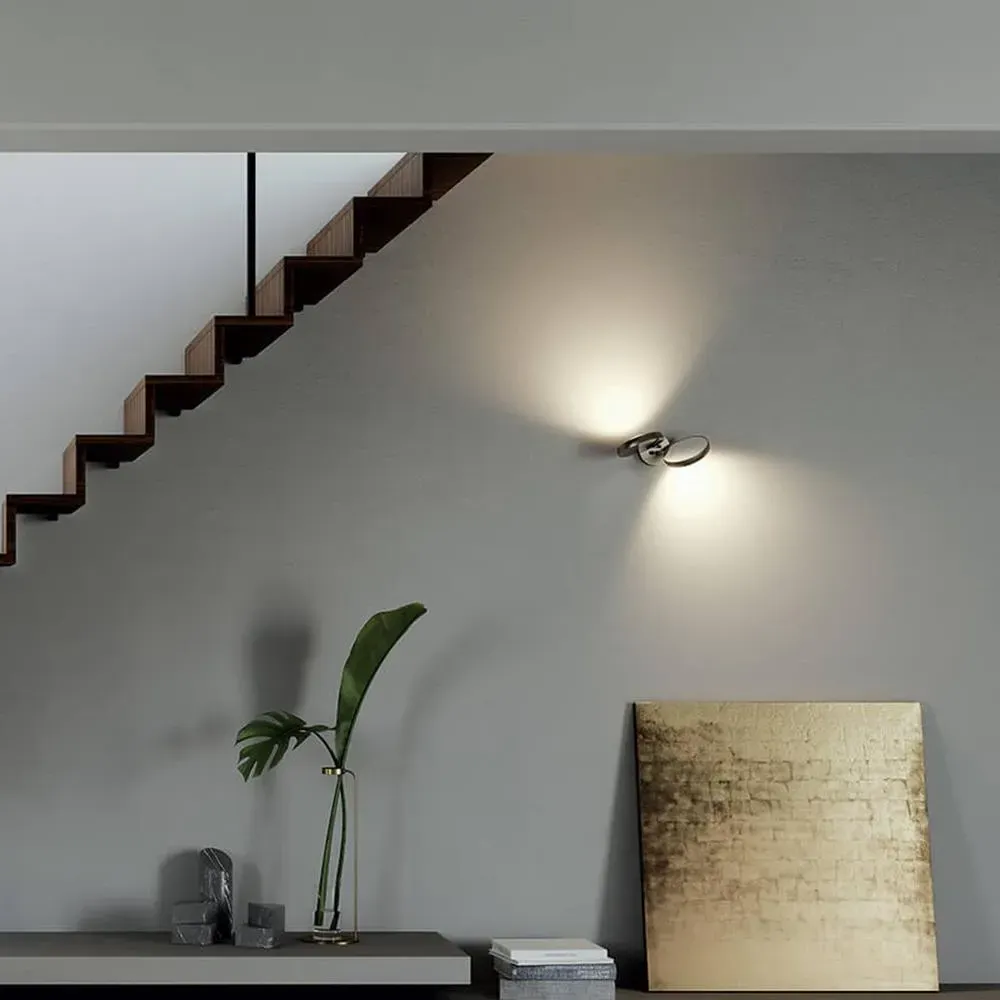 Nautilus Wall Light with Rotating LEDs - Chrome