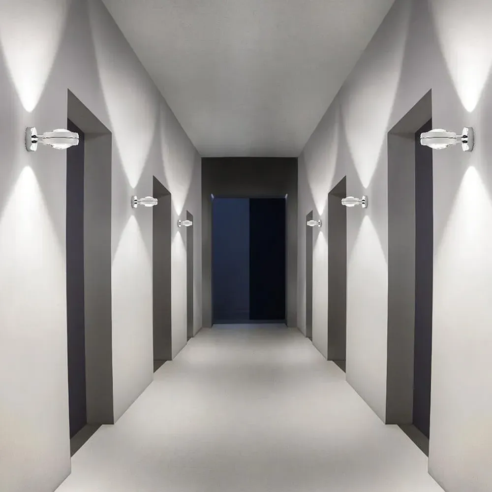 Nautilus Wall Light with Rotating LEDs - Chrome