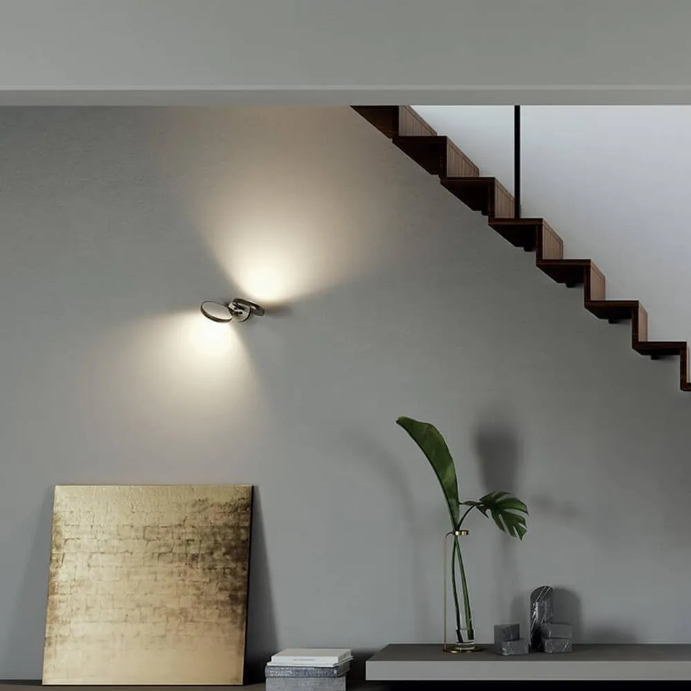Nautilus Wall Light with Rotating LEDs - Matt Black