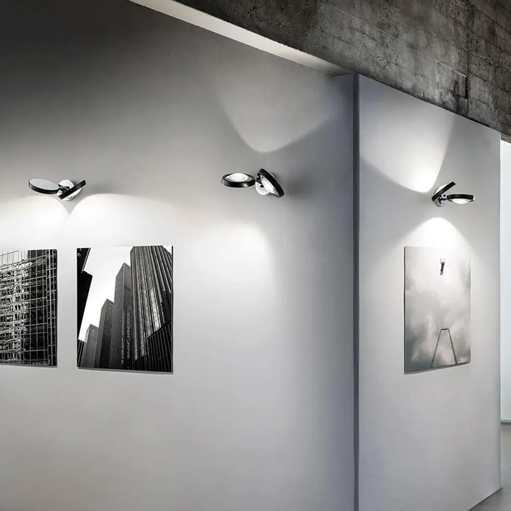 Nautilus Wall Light with Rotating LEDs - Matt Black