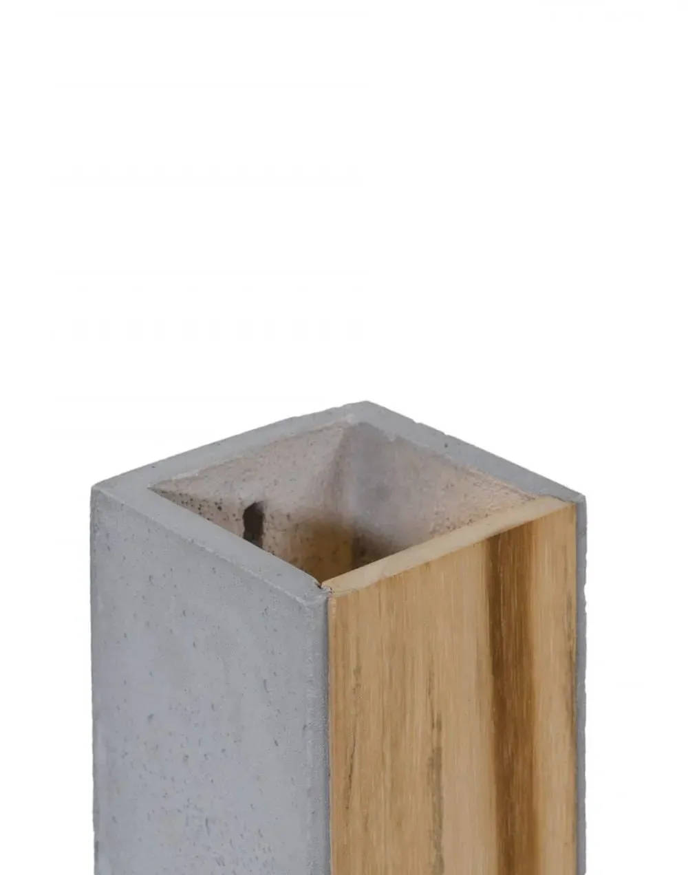 Angular Wall Light with Teak - Concrete