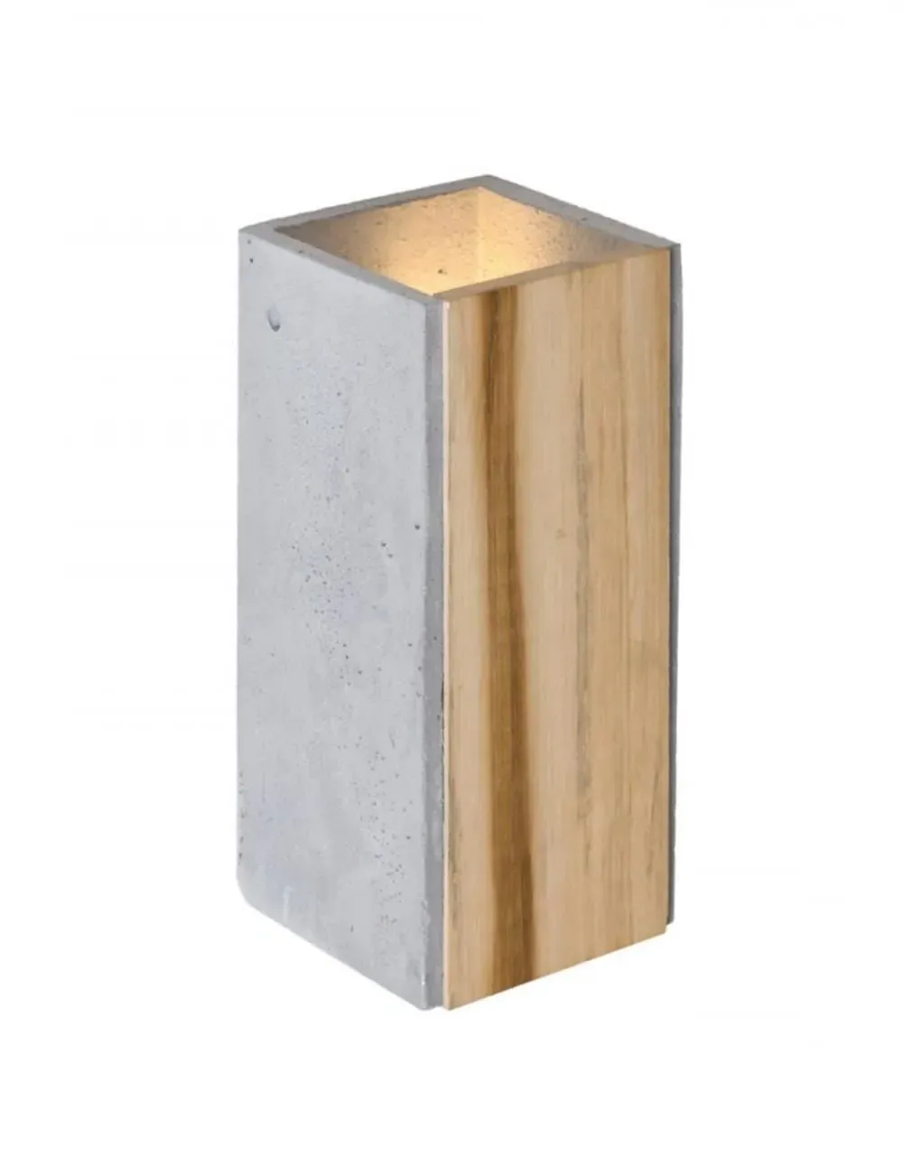 Angular Wall Light with Teak - Concrete