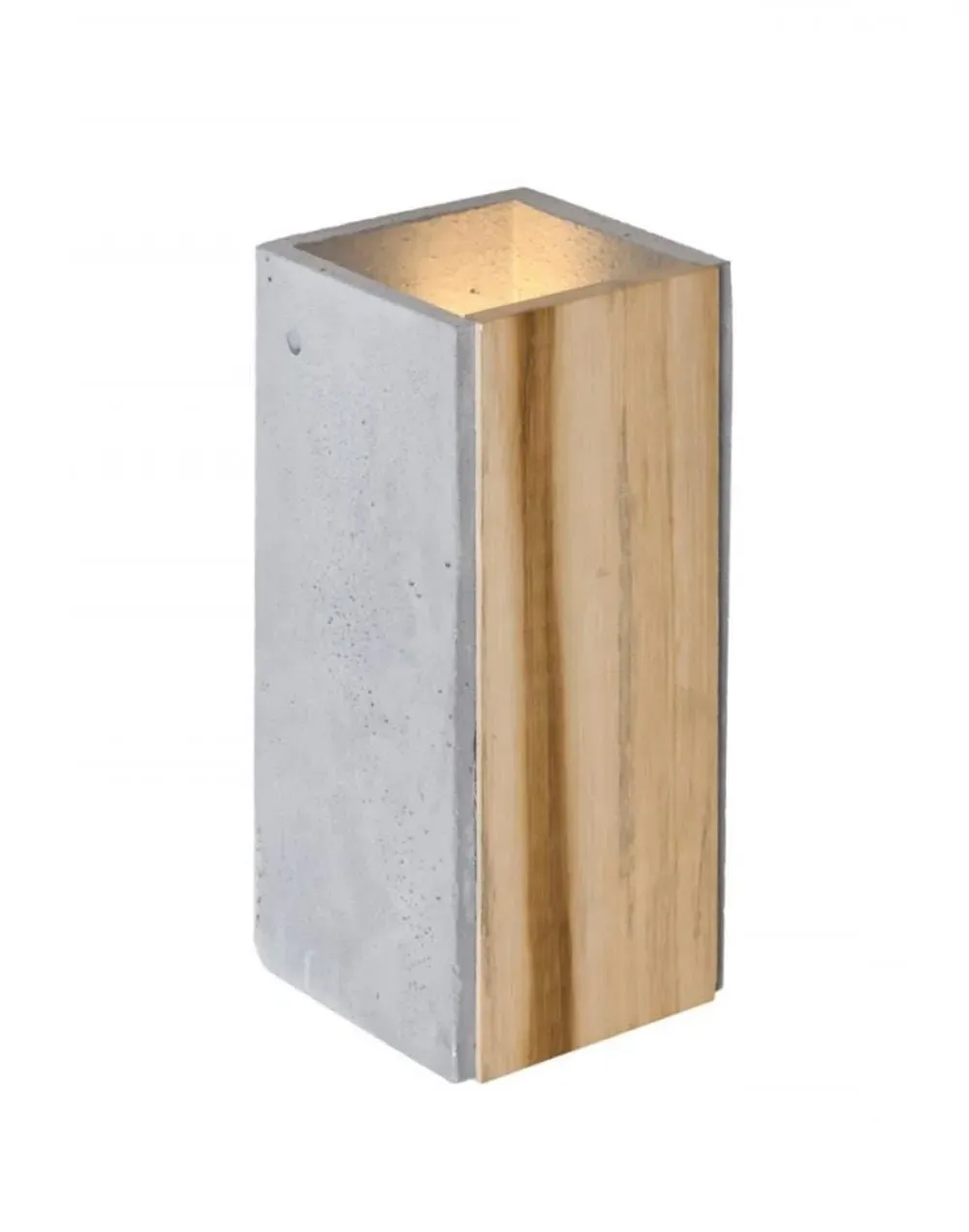 Angular Wall Light with Teak - Concrete
