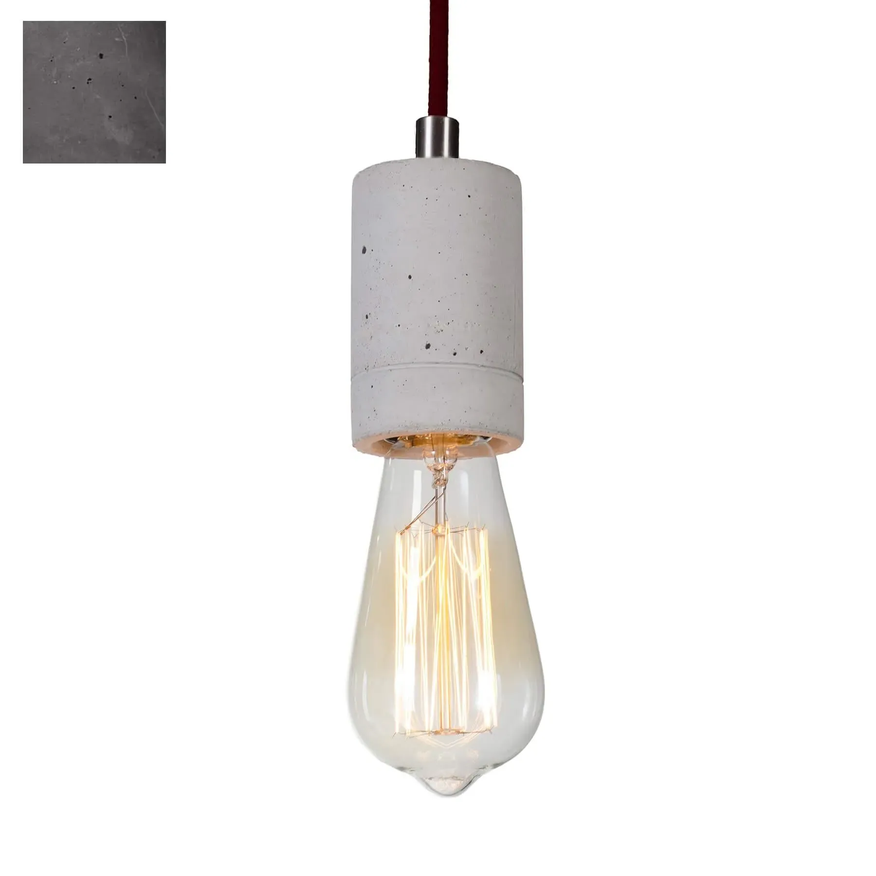 Cylindrical Pendant Light - Anthracite, Concrete