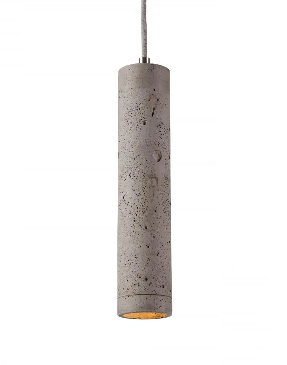 Cylindrical Pendant Light - Black, Concrete