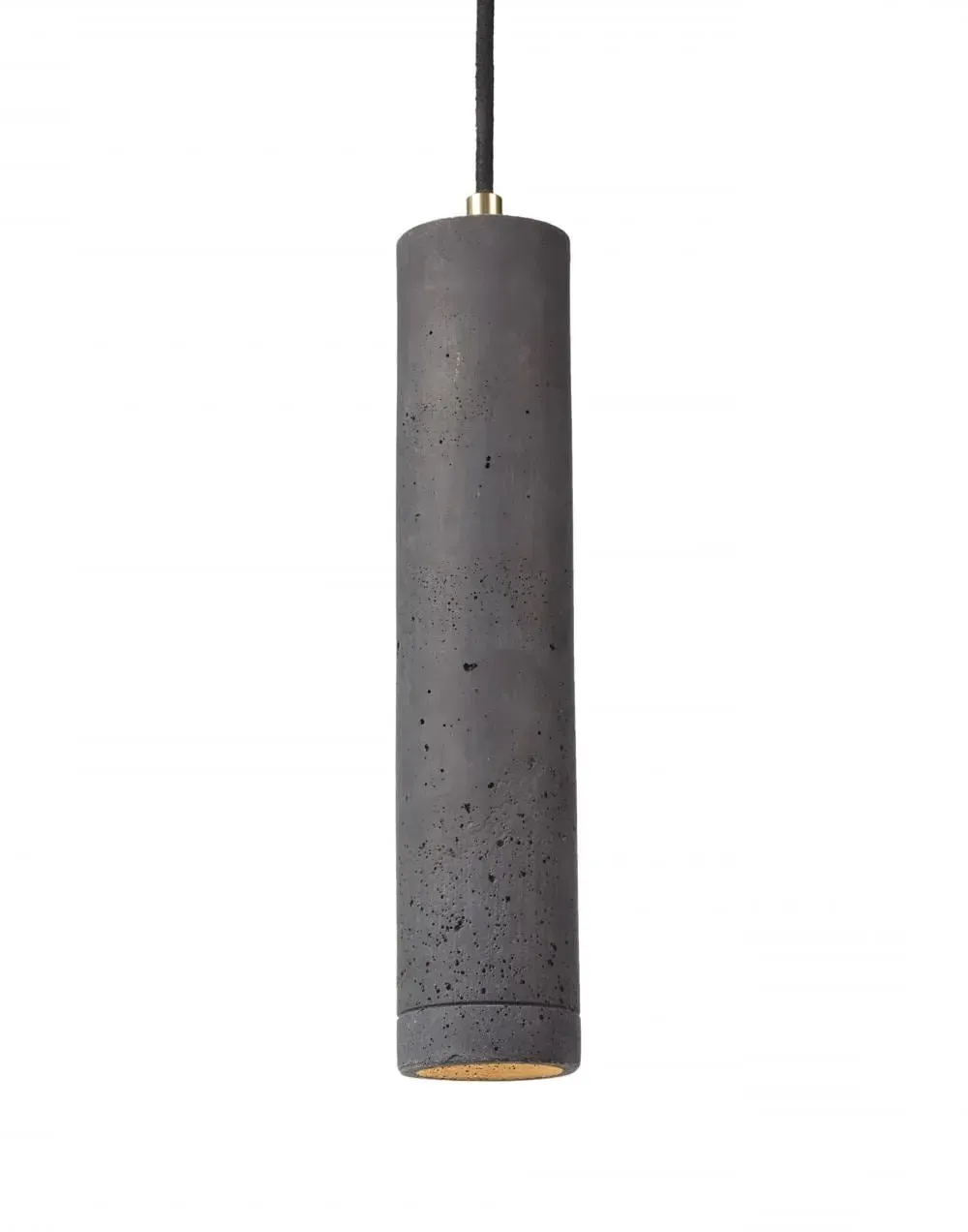 Cylindrical Pendant Light - Black, Concrete
