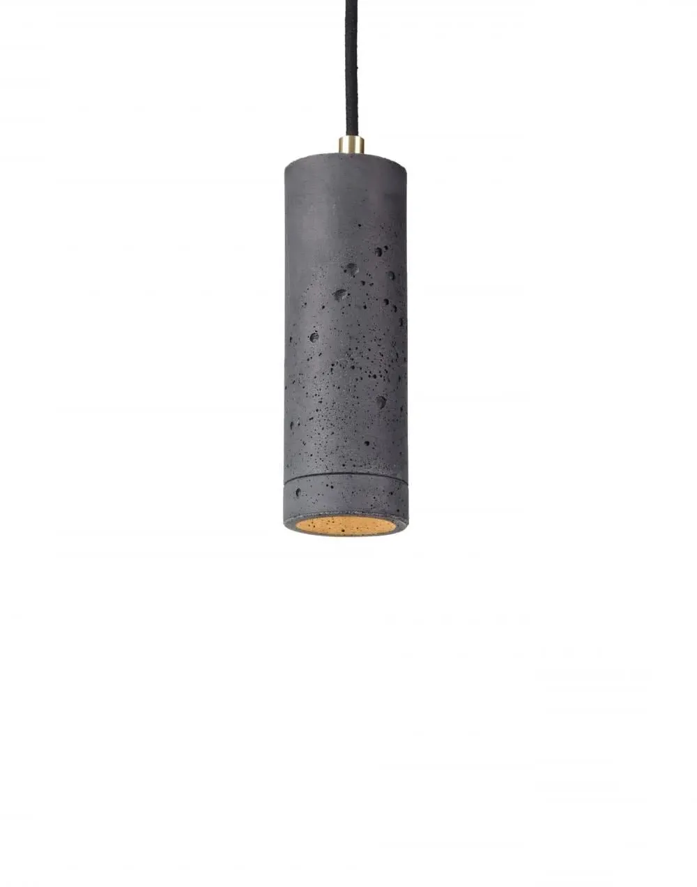 Cylindrical Pendant Light - Black, Concrete image