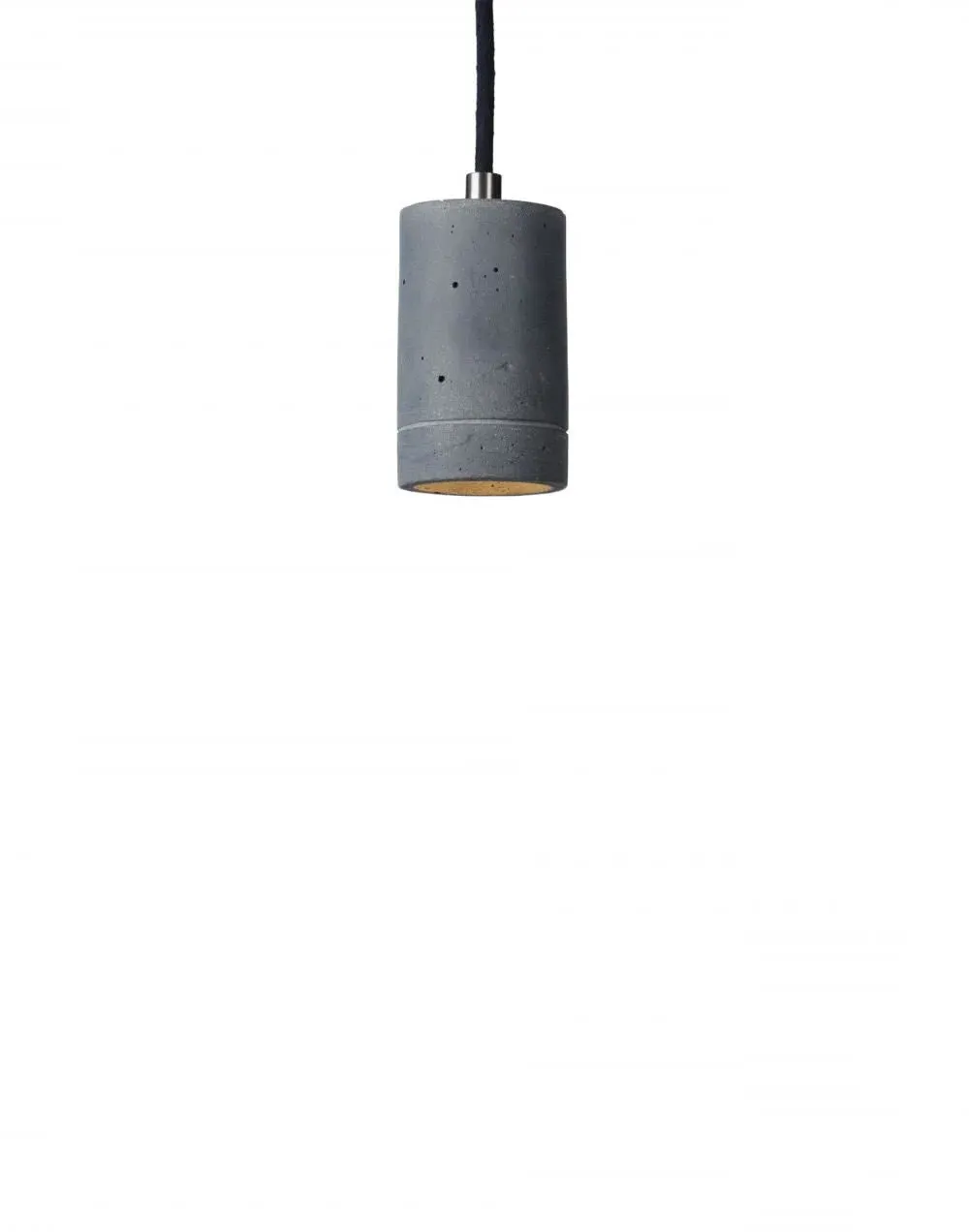 Cylindrical Pendant Light - Grey, Concrete