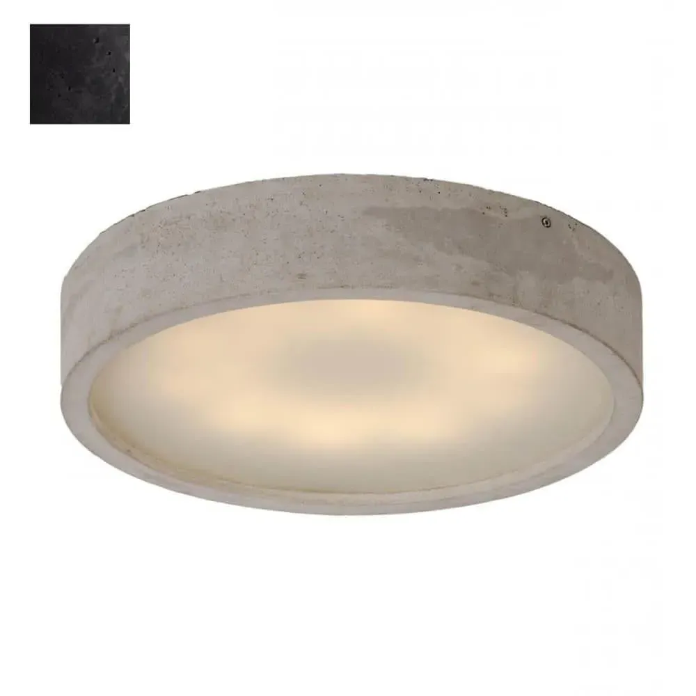 Flush Ceiling Light - Anthracite, Concrete
