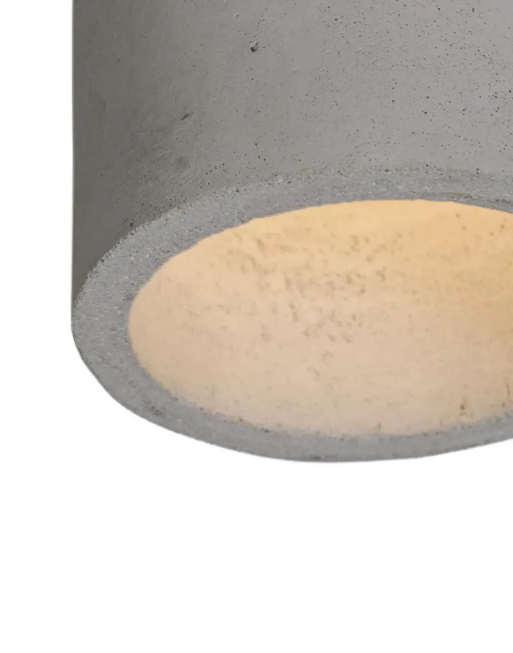 Flush Ceiling Light - Black, Concrete