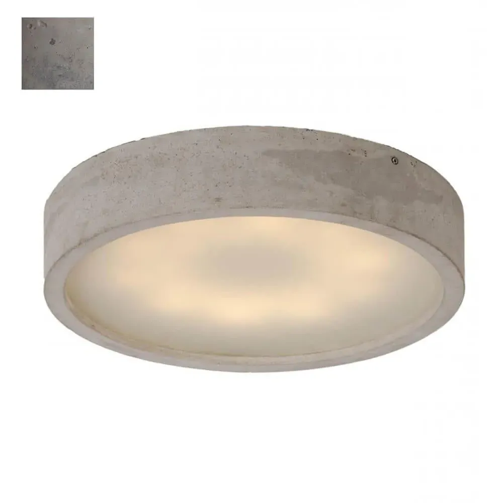 Flush Ceiling Light - Grey, Concrete image