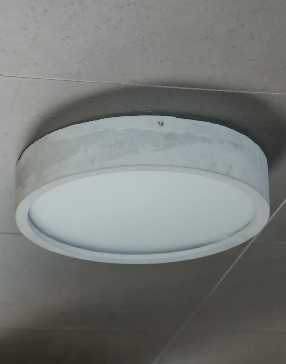 Flush Ceiling Light - Natural, Concrete