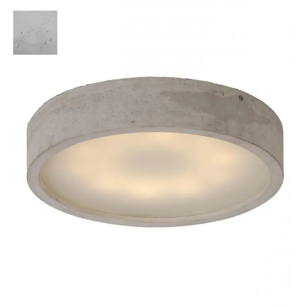 Flush Ceiling Light - Natural, Concrete