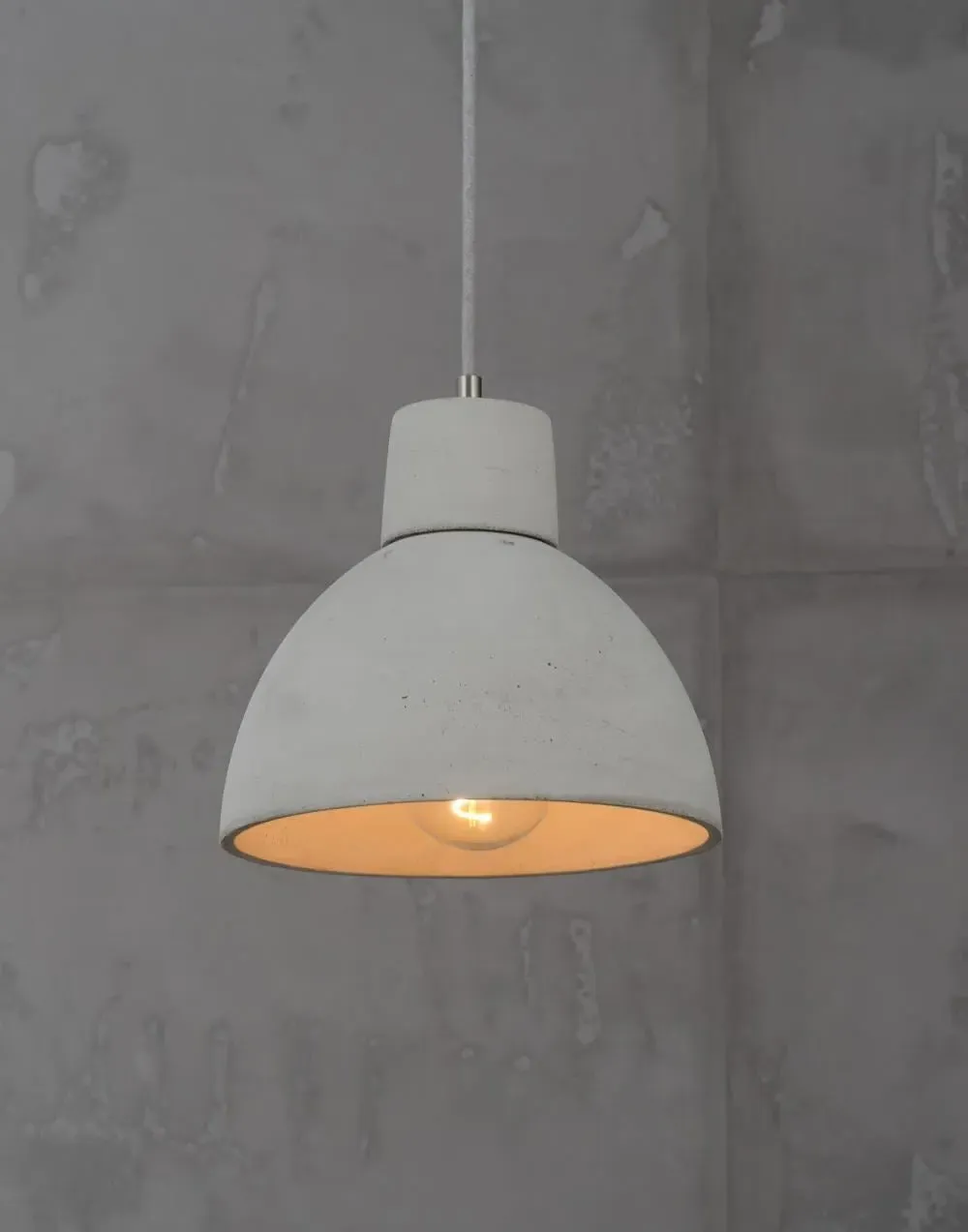Single Pendant Light with Steel - Natural, Concrete