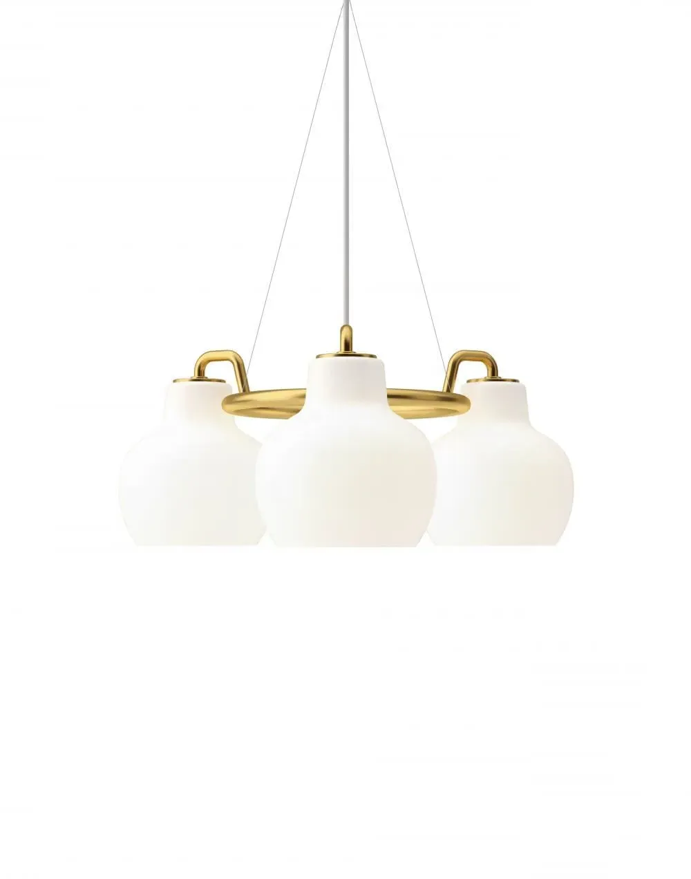 5-Light Chandelier - White, Opal Glass