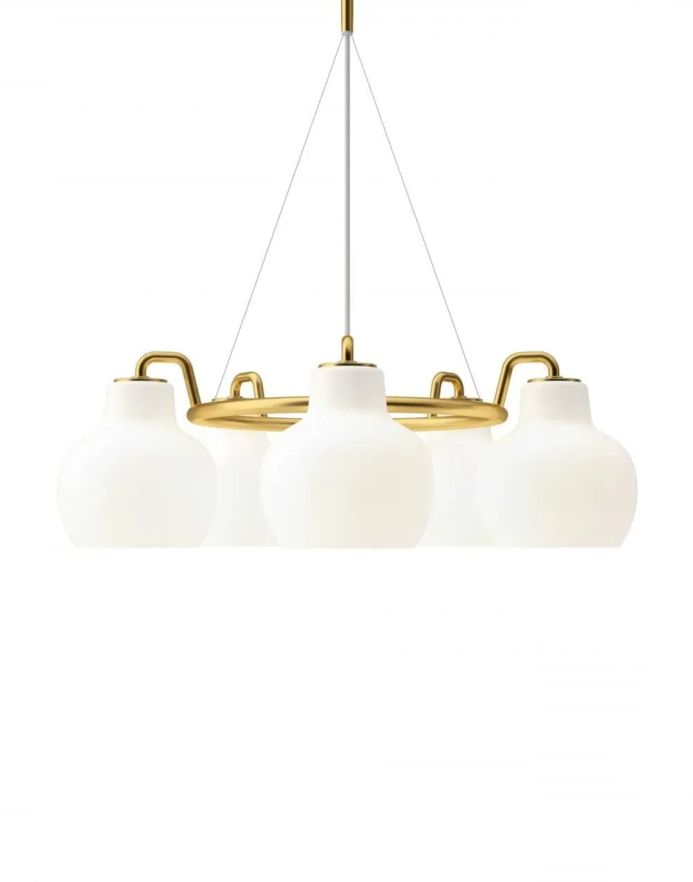 5-Light Chandelier - White, Opal Glass